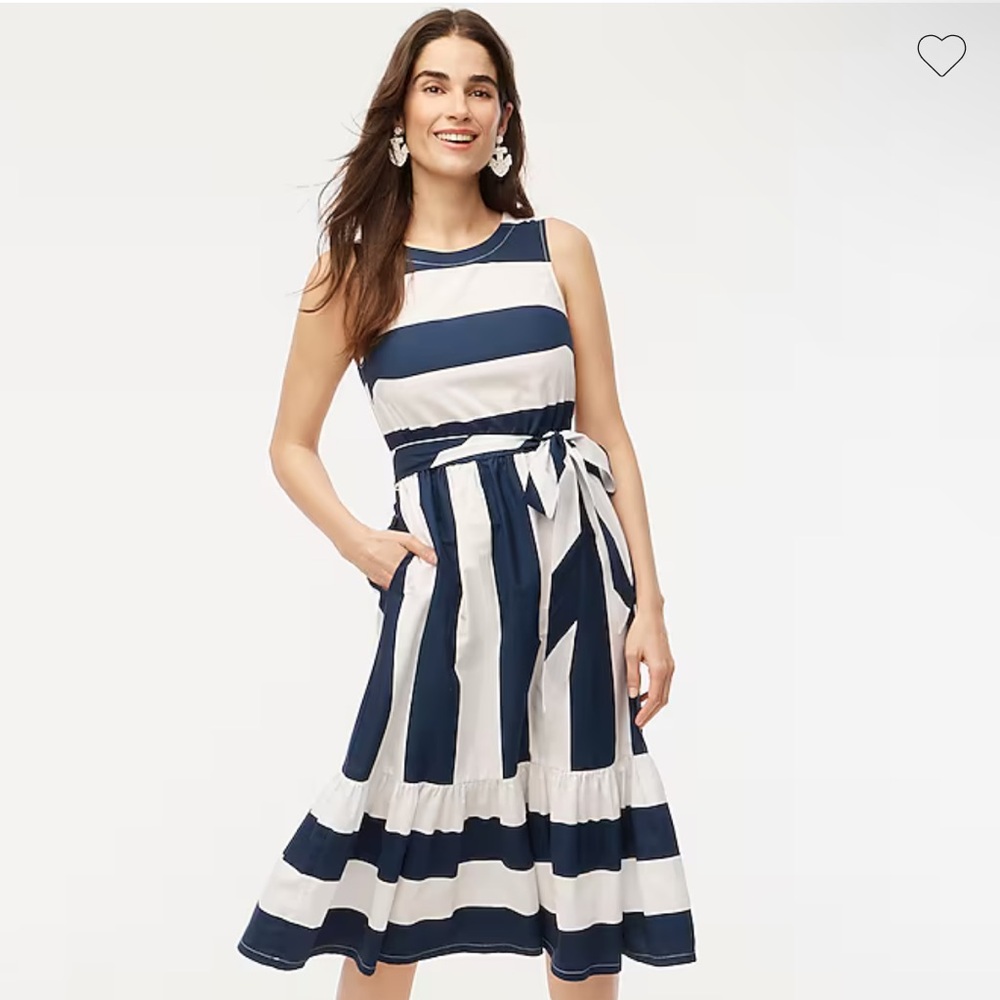 J.Crew Factory ~ Striped Poplin Midi Dress